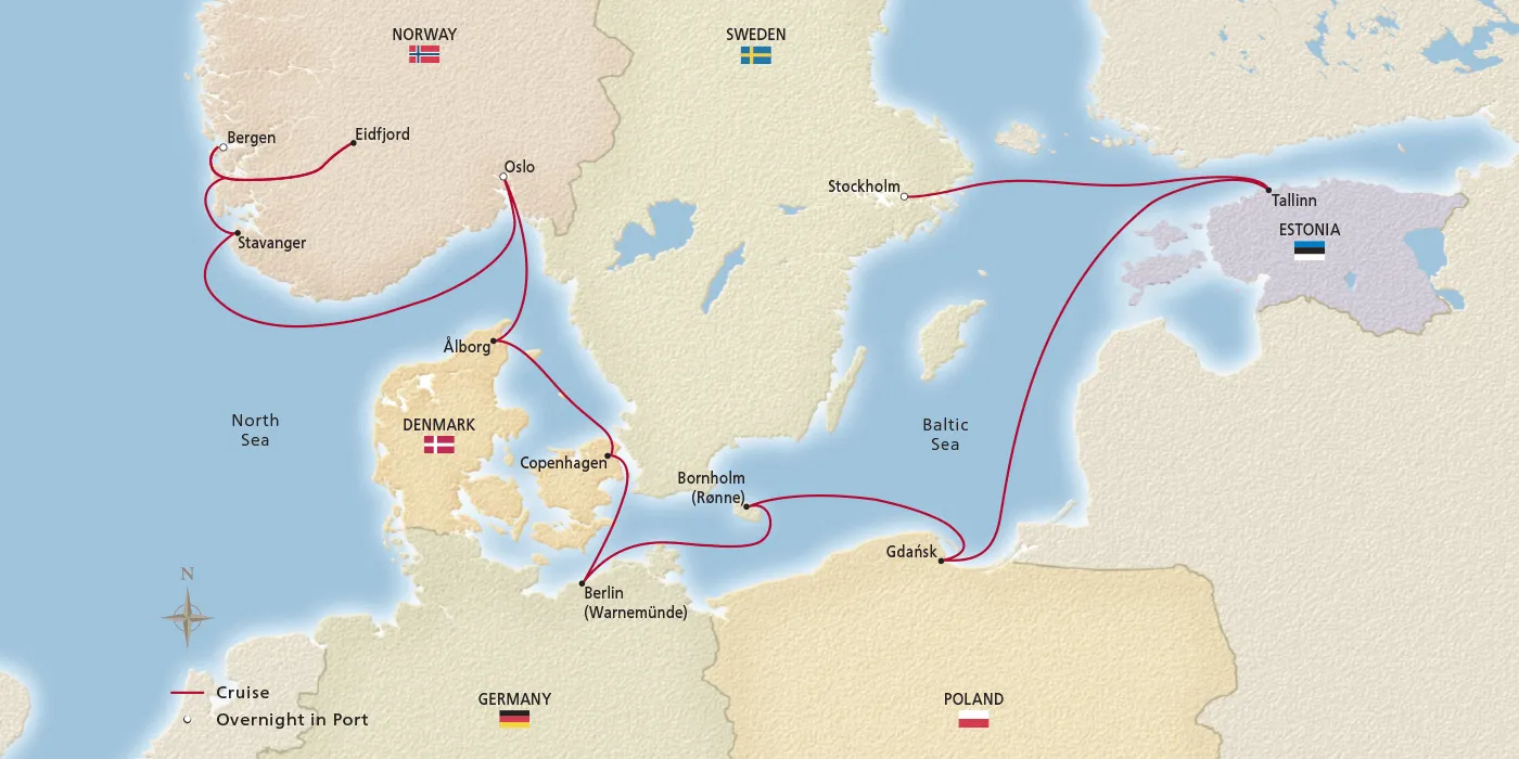 Map of Viking Homelands itinerary