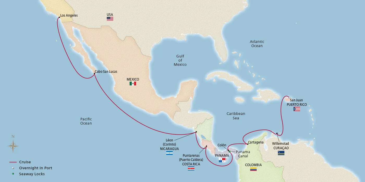West Indies & Panama Canal Passage - Itinerary - San Juan to Los ...
