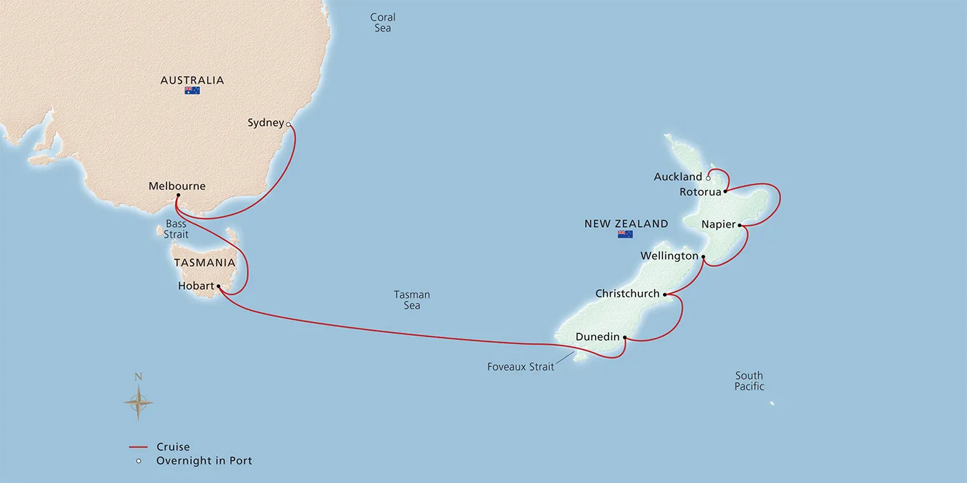 Australia & New Zealand - Itinerary - Sydney to Auckland