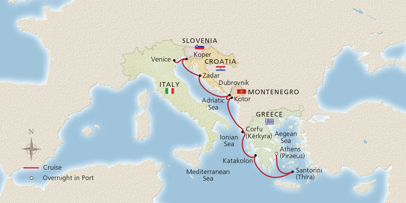 Map of Empires of the Mediterranean itinerary