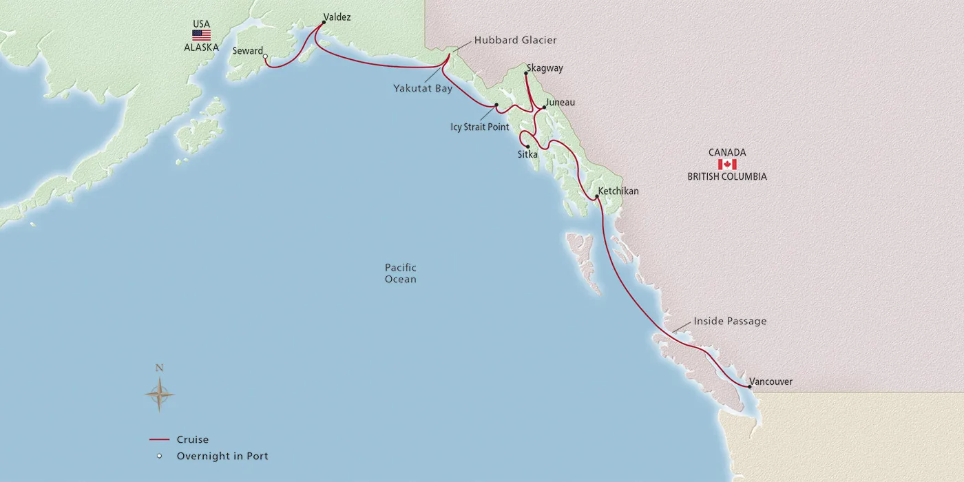 Alaska & the Inside Passage - 2025 Itinerary - Vancouver to Seward ...