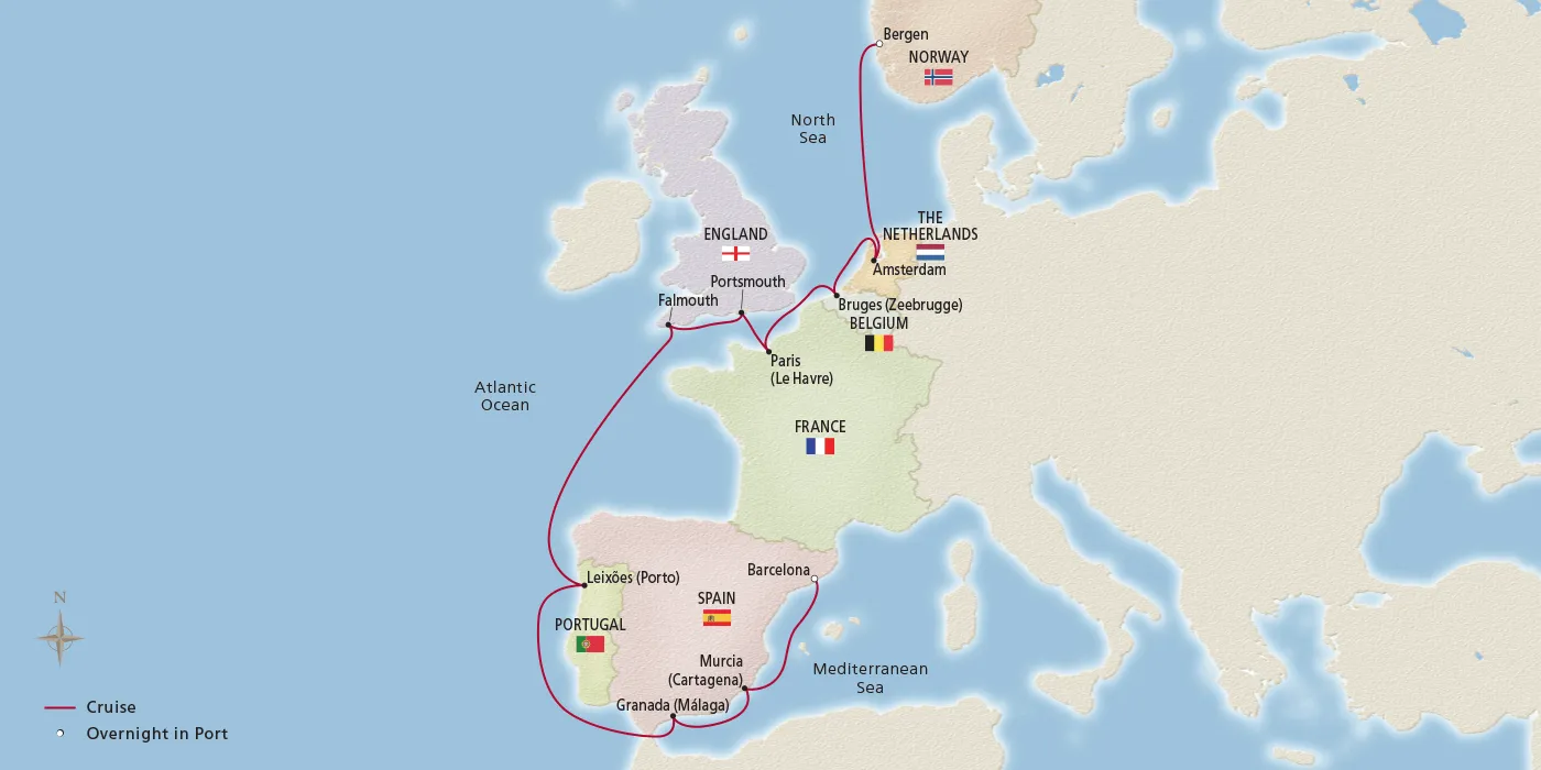 Map of Trade Routes of the Middle Ages itinerary