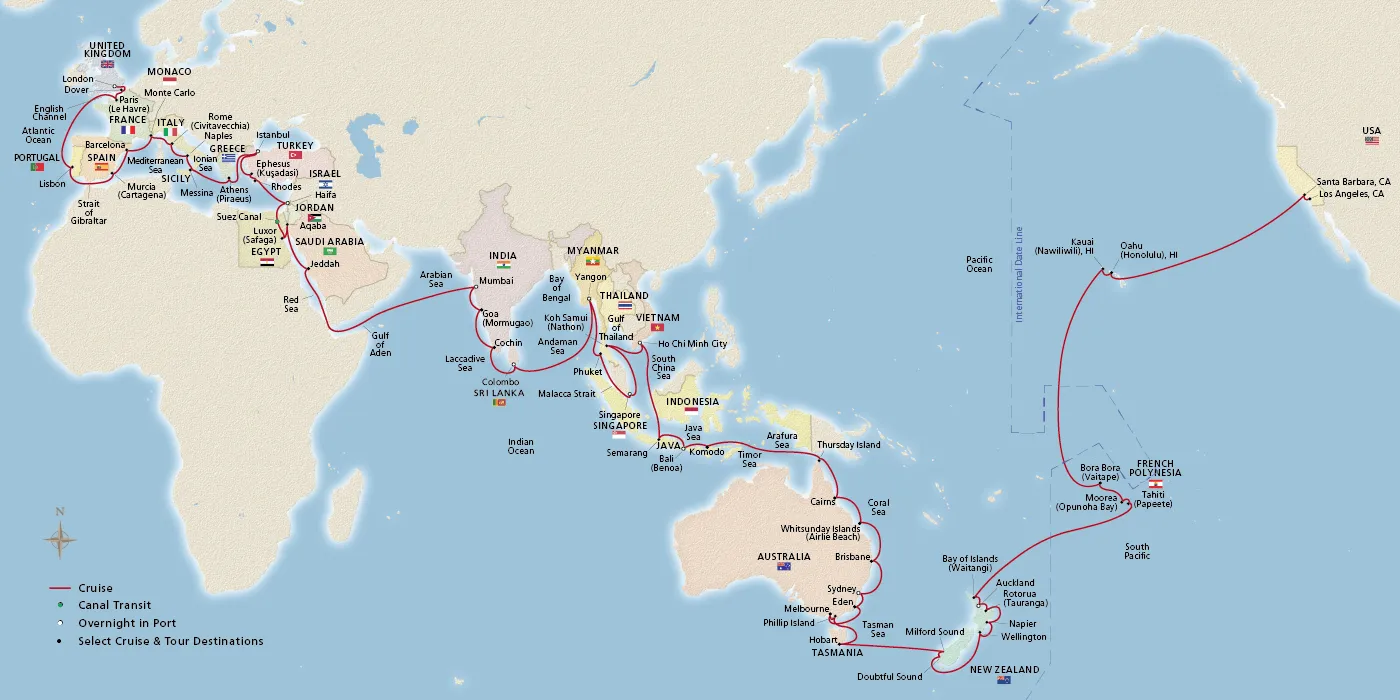 Map of Viking World Journeys itinerary