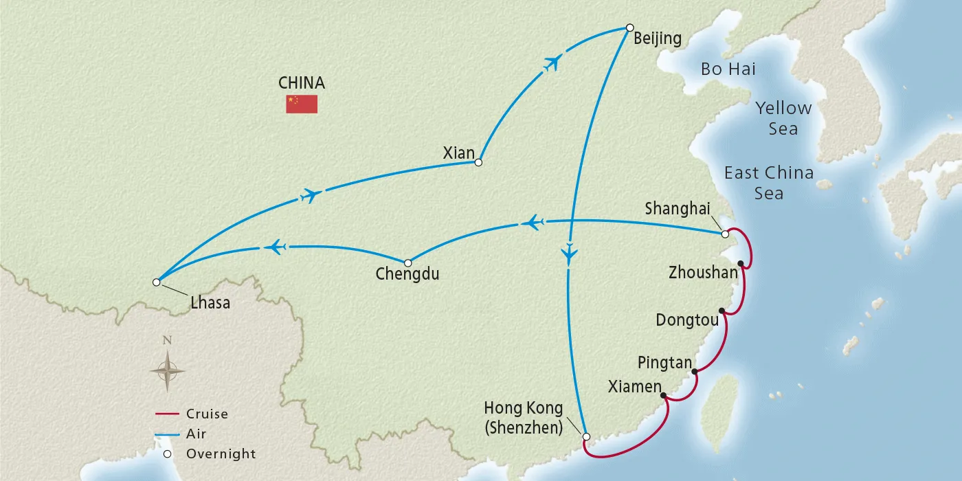 Map of Best of China itinerary