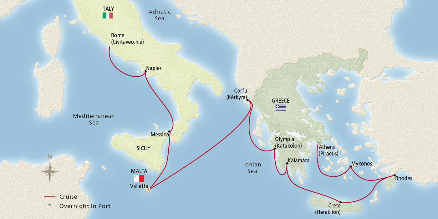 Map of Cities of Antiquity itinerary