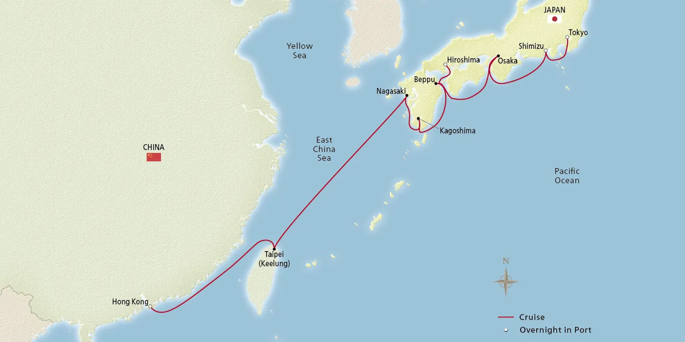 Map of Far Eastern Horizons itinerary