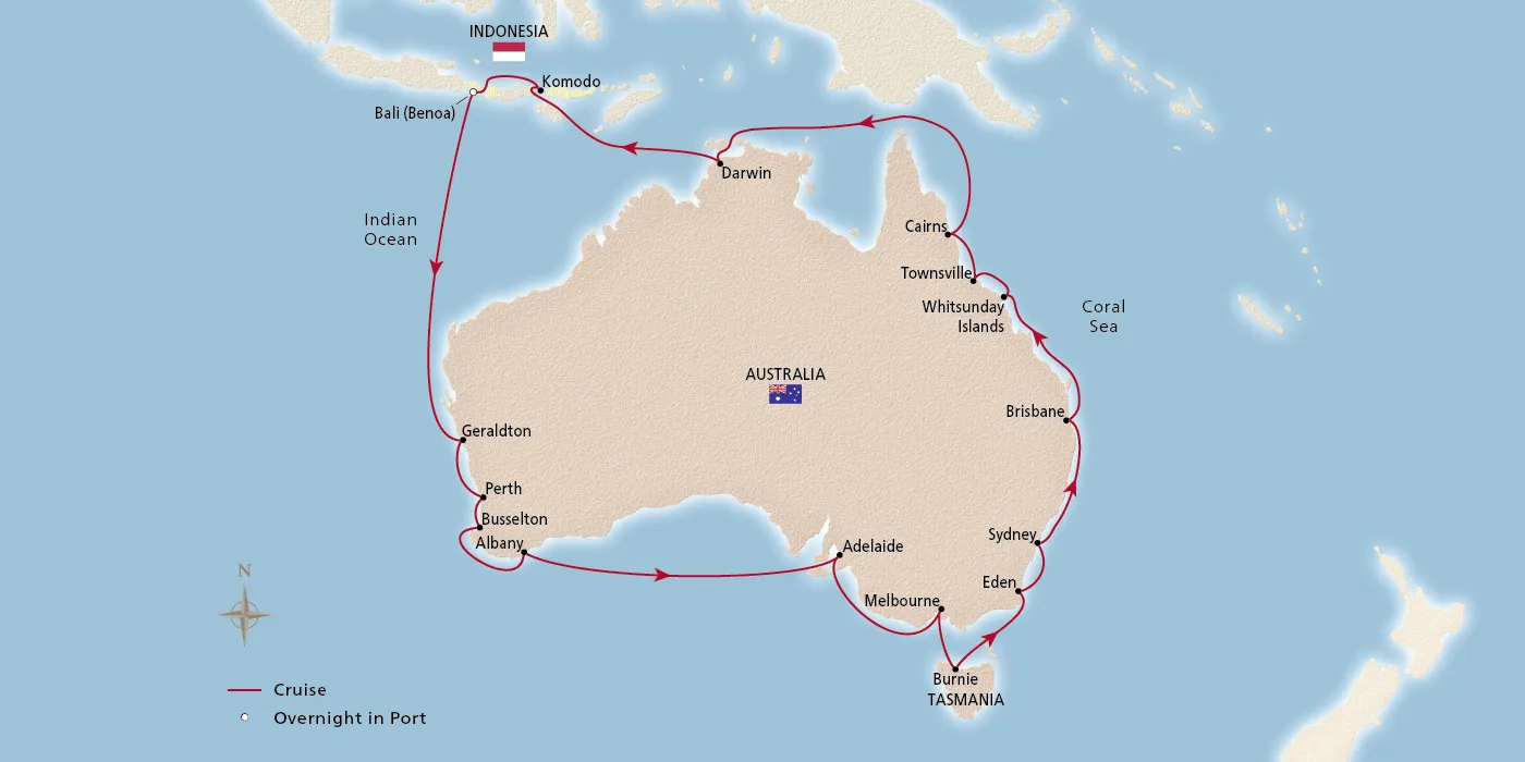 circumnavigate australia cruise 2025