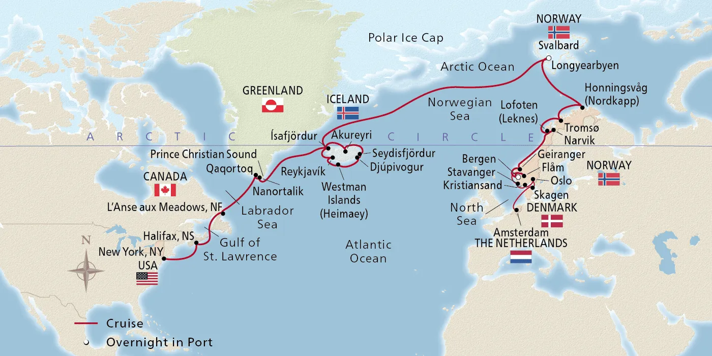 Map of Grand Fjords & Iconic Viking Shores itinerary