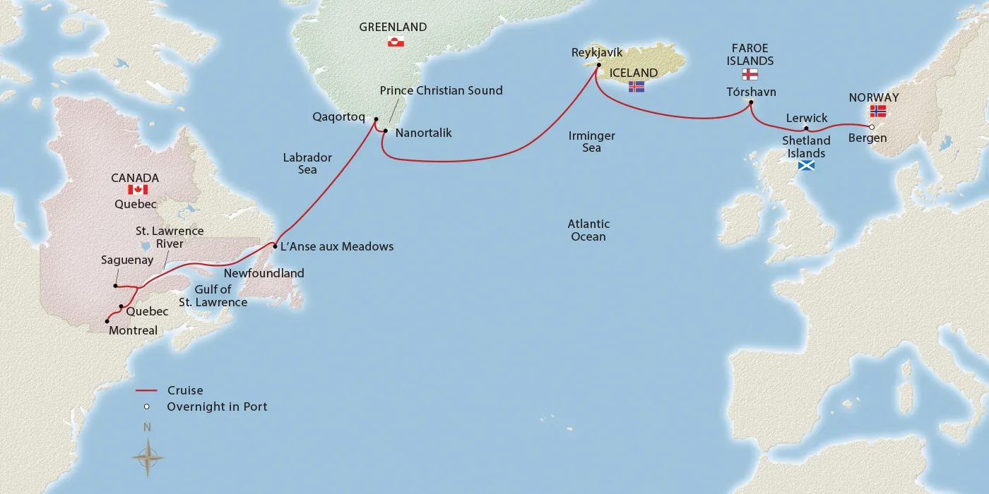 Map of In the Wake of the Vikings itinerary