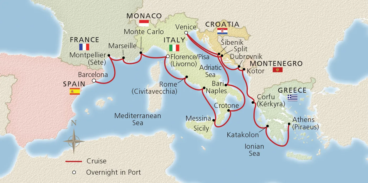 Italy, the Adriatic & Greece - Itinerary - Athens (Piraeus) to