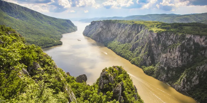 The Iron Gates Gorge is the most scenic section of the Danube