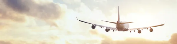 An airplane under the clouds