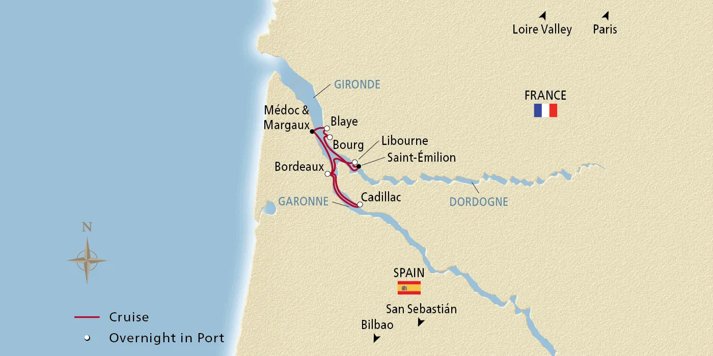 Chateaux, Rivers & Wine 2024 Itinerary Bordeaux to Bordeaux Viking®