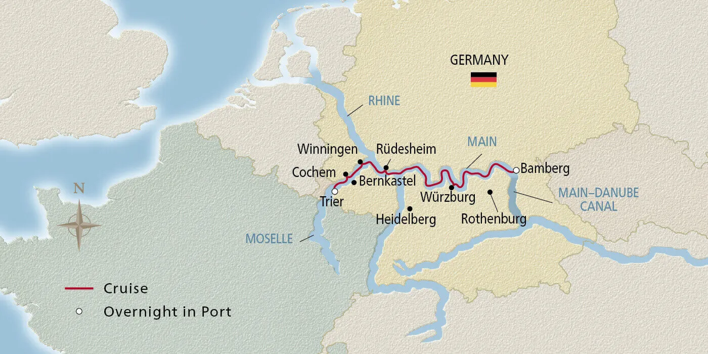 Map of A Tale of Three Rivers itinerary