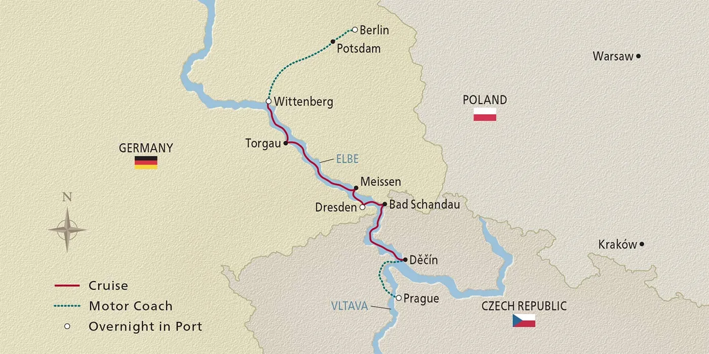 Map of Christmas Along the Elbe itinerary
