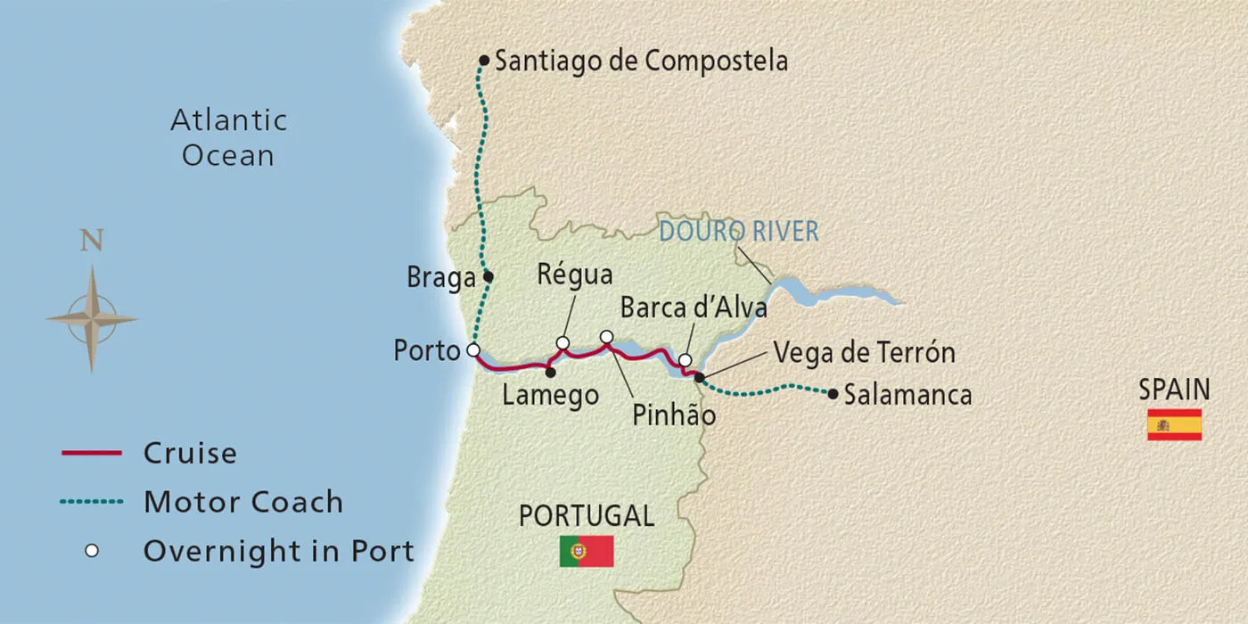 Map of Douro's Valleys & Vineyards itinerary