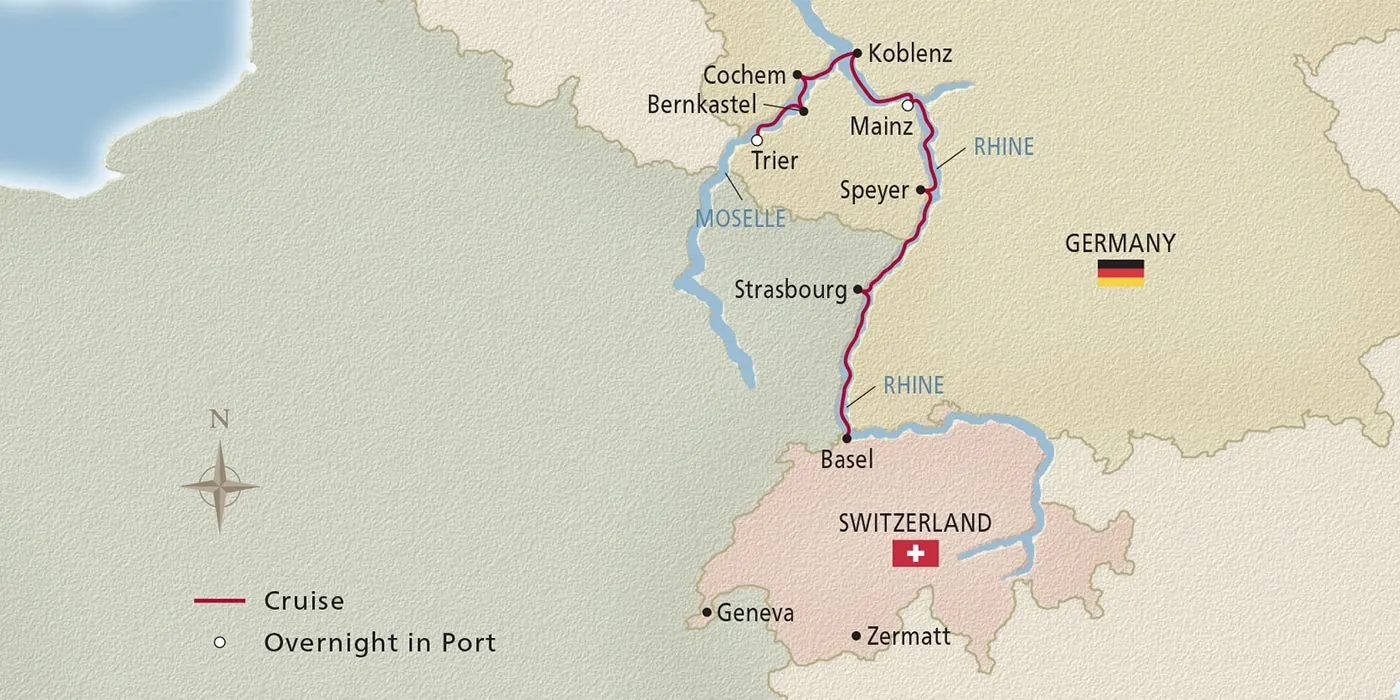 Map of Rhine & Moselle Discovery itinerary
