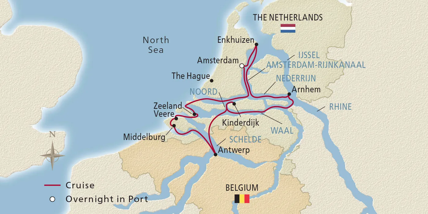 Map of Tulips & Windmills itinerary