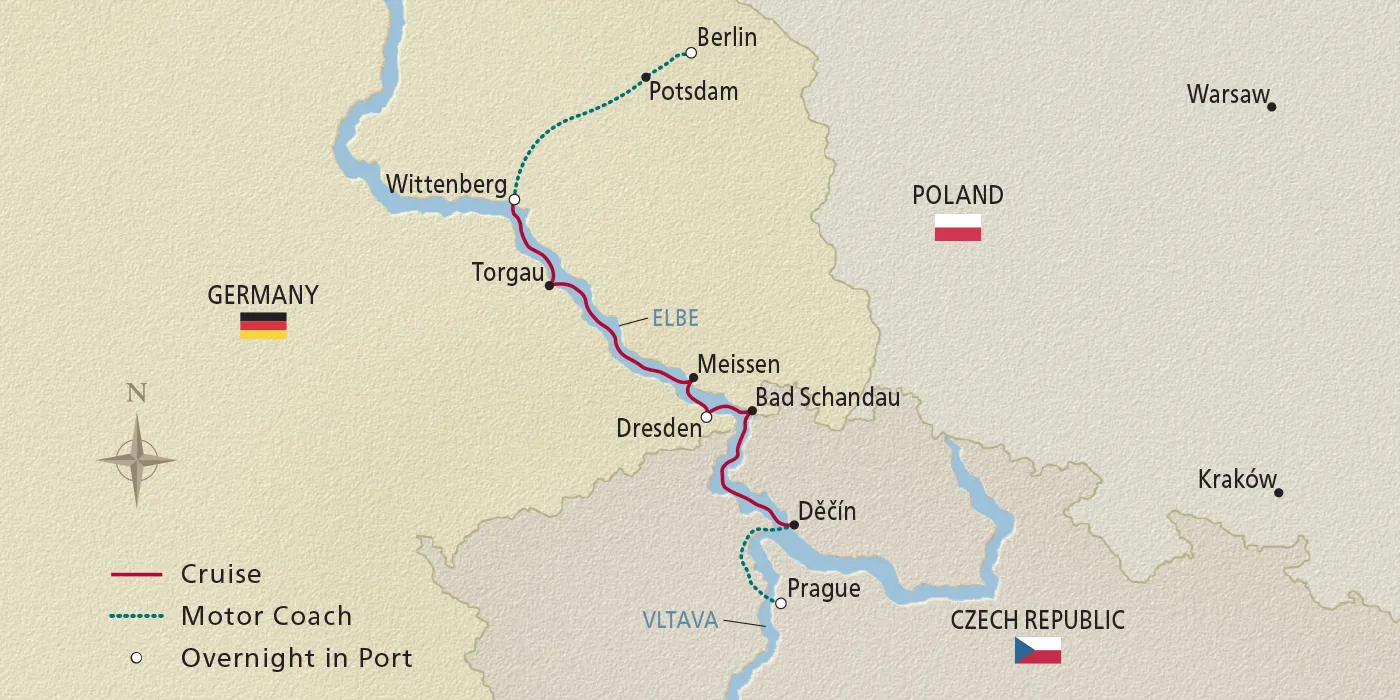 Map of Christmas Along the Elbe itinerary
