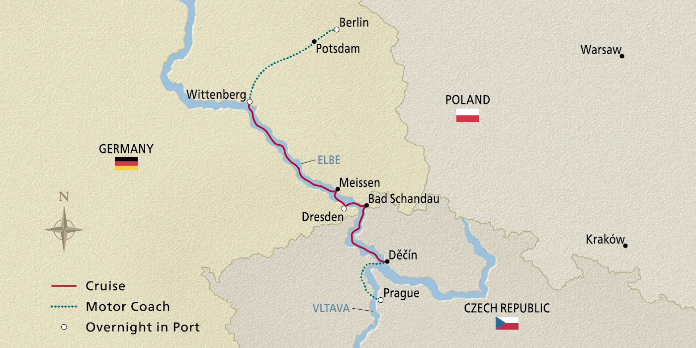 Map of Christmas Along the Elbe itinerary