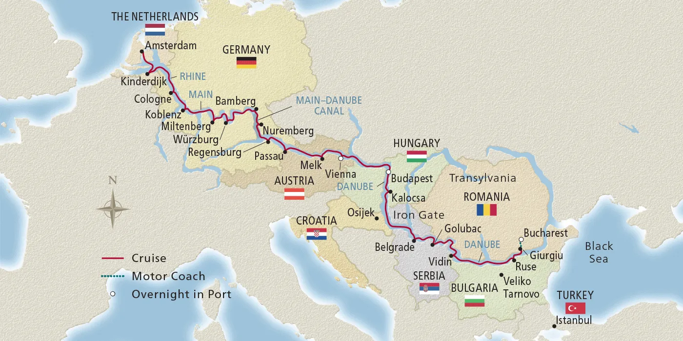 European Sojourn 2025 Itinerary Amsterdam to Bucharest Viking®