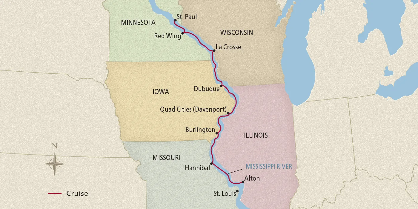 Map of Heartland of America itinerary