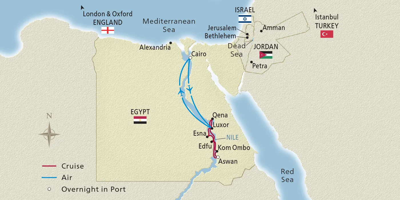 Map of Pharaohs & Pyramids itinerary