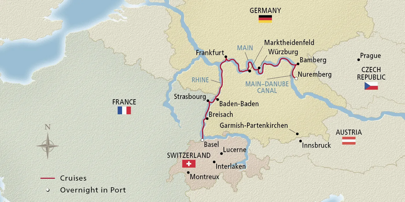 Map of Rhine & Main Explorer itinerary