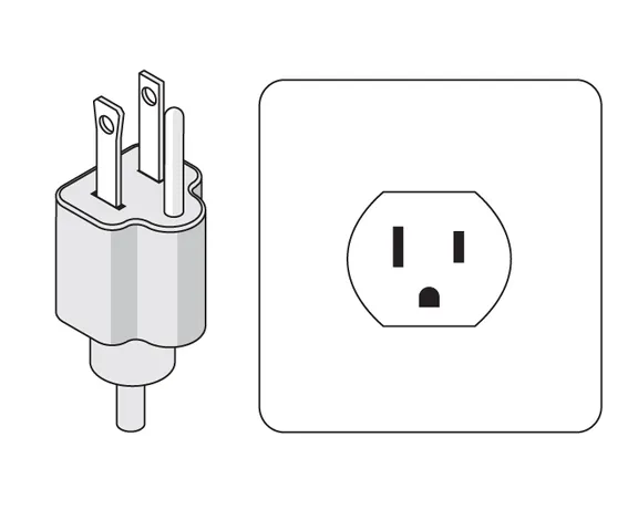 <p>us (type b) plug and 110v/115v socket</p>