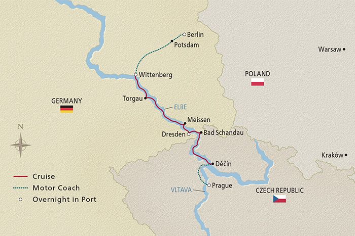 Elegant Elbe cruise map